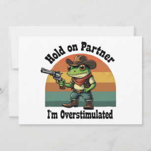 Invitación Sostener a la pareja soy una rana de vaquero sobre