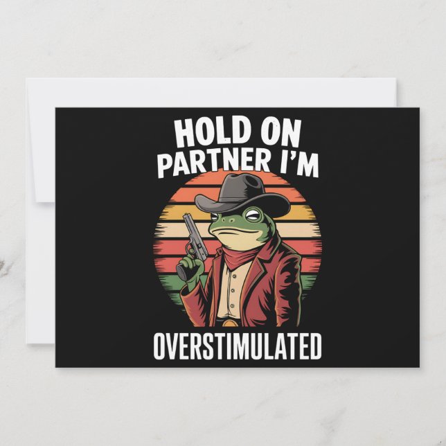 Invitación Sostener a la pareja soy una rana de vaquero sobre (Anverso)