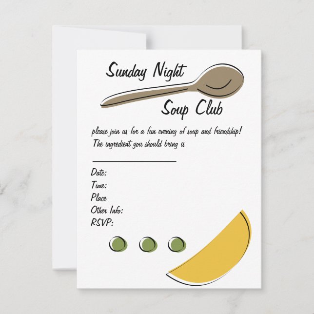 Invitación Soup Club (Anverso)