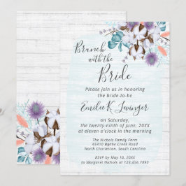 Invitación Southern Country Cotton Bridal Shower Bride Brunch