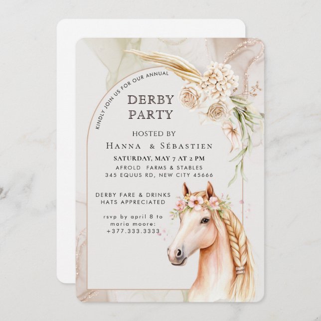 Invitación Southern Style Derby Party Invitation (Anverso / Reverso)