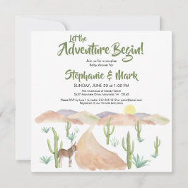 Invitación Southwest Desert Adventure Baby Shower Square