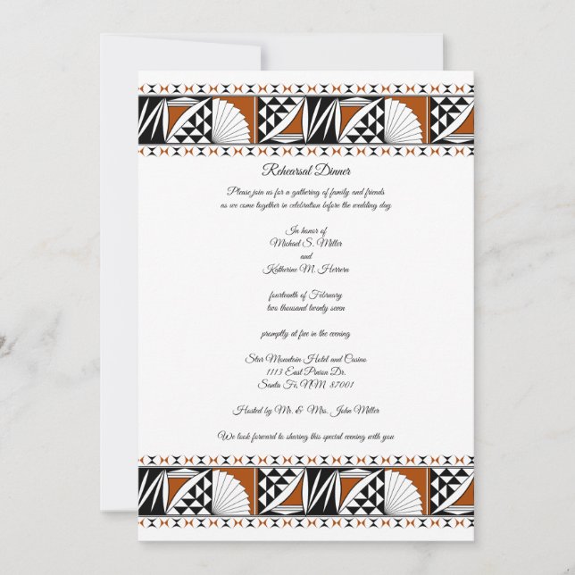 Invitación Southwest Sunrise (Anverso)