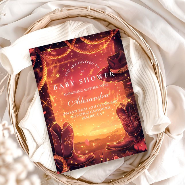 Invitación Southwestern Cowboy Boots Baby Shower (Subido por el creador)