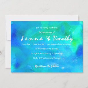 Invitación Soy AQUA WATERCOLOR Wedting