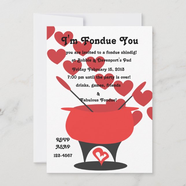 Invitación Soy Fondue You (Anverso)