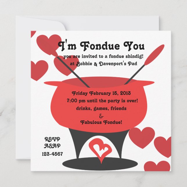 Invitación Soy Fondue You (Anverso)