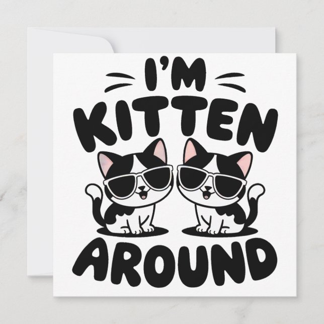 Invitación Soy gatito alrededor de gatos (Anverso)