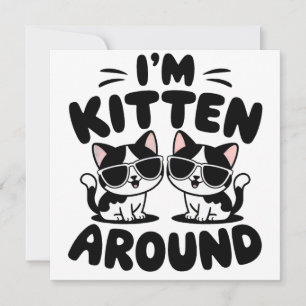 Invitación Soy gatito alrededor de gatos