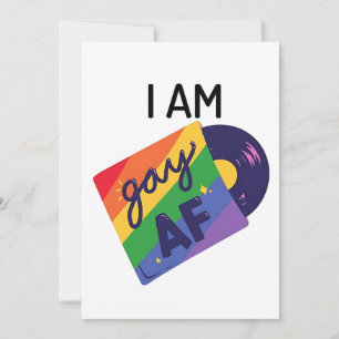 Invitación Soy gay AF Gracioso Mes del Orgullo LGBT