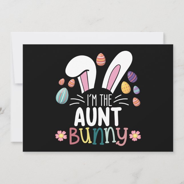 Invitación Soy la familia de la tía Bunny Easter (Anverso)