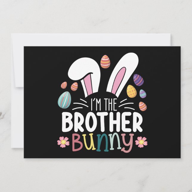 Invitación Soy la familia Hermano Bunny Easter (Anverso)