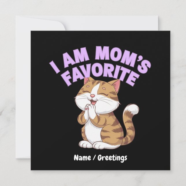 Invitación Soy la favorita de mamá: Divertida idea de regalo (Anverso)