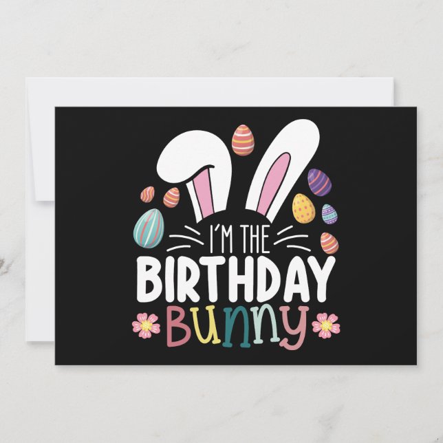Invitación Soy la pareja de cumpleaños de la familia Bunny Ea (Anverso)