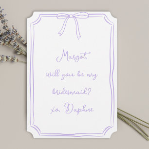 Invitación ¿Soy mi dama de honor? Propuesta de Lavender Coque