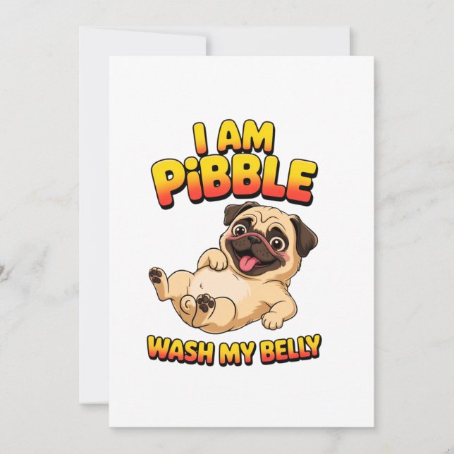 Invitación Soy Pibble Lava Mi Barriga (Anverso)