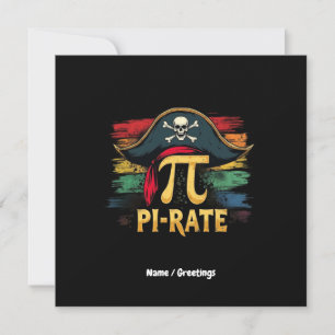 Invitación Soy un día de piratas en un divertido juego de mat