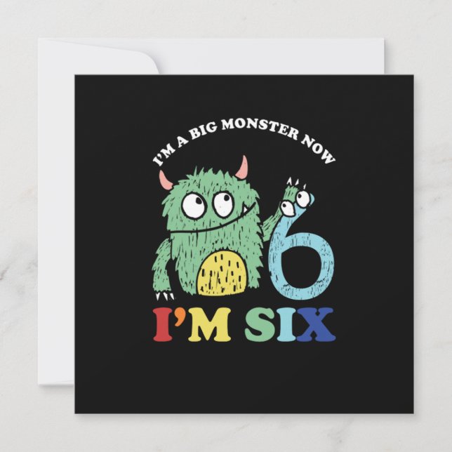Invitación Soy un gran monstruo, ahora regalo de la fiesta de (Anverso)