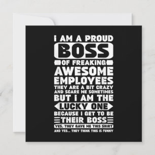 Invitación Soy un jefe orgulloso de empleados increíbles Sh