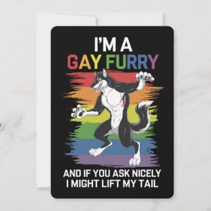 Invitación Soy un orgullo LGBTQ gay Furry Fox Rainbow