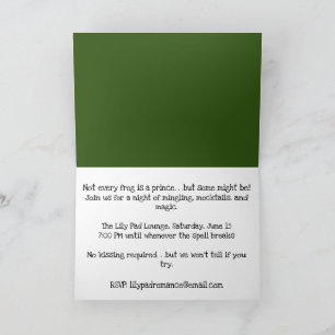 Invitación Soy un Personalizado de Rana Verde de Prince Funny