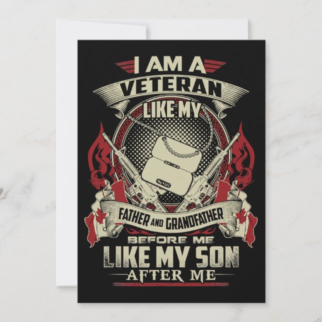 INVITACIÓN SOY UN VETERANO CANADIENSE COMO MI PADRE ANTES QUE (Anverso)