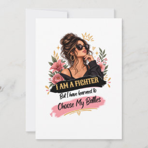 Invitación Soy una luchadora, elijo mis batallas Mujer fuerte