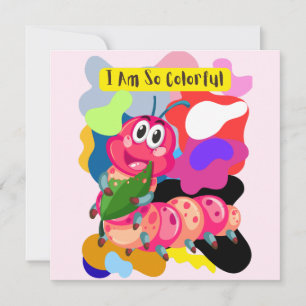 Invitación Soy una oruga tan colorida