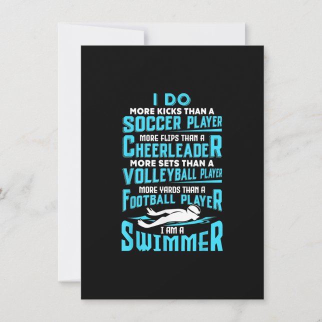 Invitación Soy Una Piscina Divertida Para Nadar Un Regalo De  (Anverso)