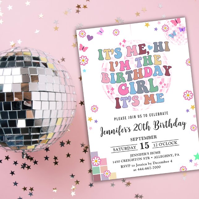 Invitación Soy yo, fiesta de cumpleaños de Hi Groovy Disco Er (Subido por el creador)
