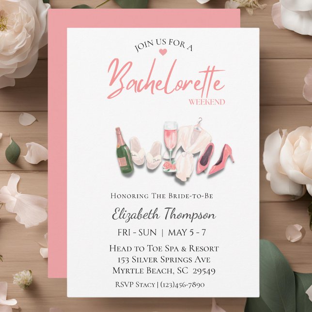 Invitación Spa Bachelorette Weekend Bridal Shower (Subido por el creador)
