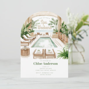Invitación Spa bohemio   Bachelorette Itinerario de 4 días