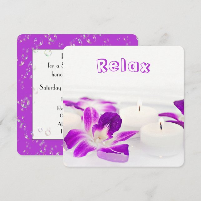 Invitación Spa Bridal Shower (Anverso / Reverso)