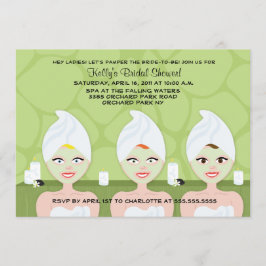 Invitación SPA BRIDAL SHOWER INVITATION Green Giraffe Print