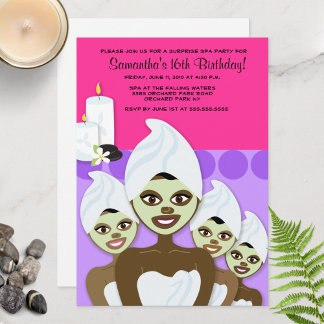 Invitación SPA Cumpleaños o ducha de novia 5x7 AFRICANO