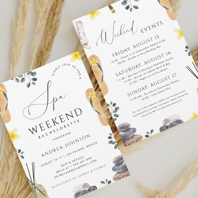 Invitación Spa Fin de Semana Bachelorette Chica Día Wellness (Subido por el creador)