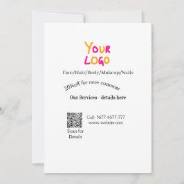 Invitación Spa massage salon discount offer services contact 