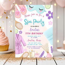 Spa Party Birthday Invitation, Spa Girl