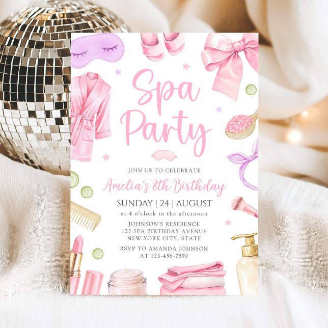 Invitación Spa Party Girl Birthday Invitation (Subido por el creador)