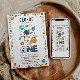 Invitación Space Adventure 1st birthday | Outer Space