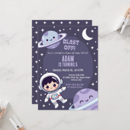 Invitación Space Birthday Party Invitation | Galaxy Astronaut
