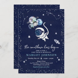 Invitación Space Boy Baby Shower Galaxy Baby Shower Inv