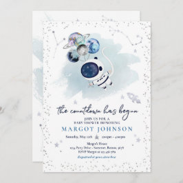 Invitación Space Boy Baby Shower Galaxy Baby Shower Inv