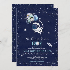 Invitación Space Boy Baby Shower Galaxy Baby Shower Inv