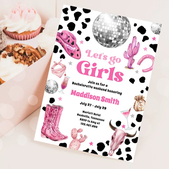 Invitación Space Cowgirl Disco Rodeo Bachelorette Weekend (Subido por el creador)