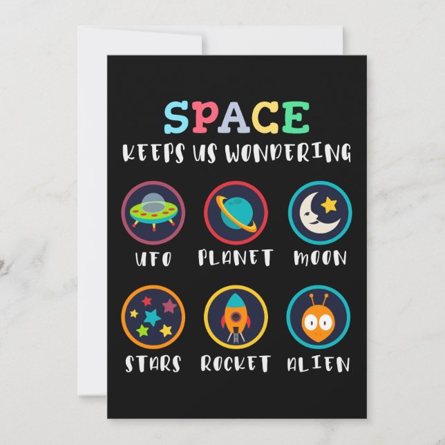Invitación Space keeps us wondering (Anverso)