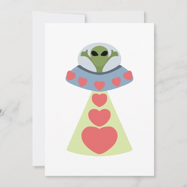 Invitación Space Love Alien Valentine (Anverso)