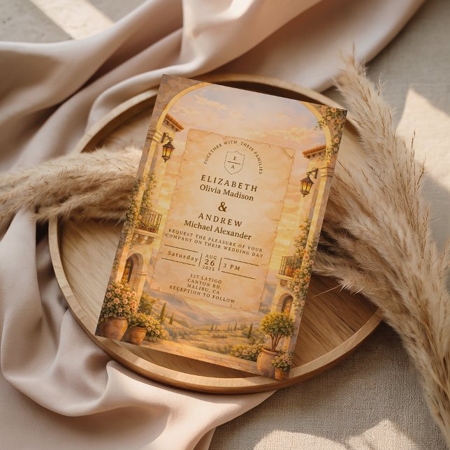 Invitación Spanish Archway Romance Wedding (Subido por el creador)