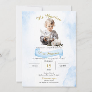 Invitación Spanish Baptism Boy