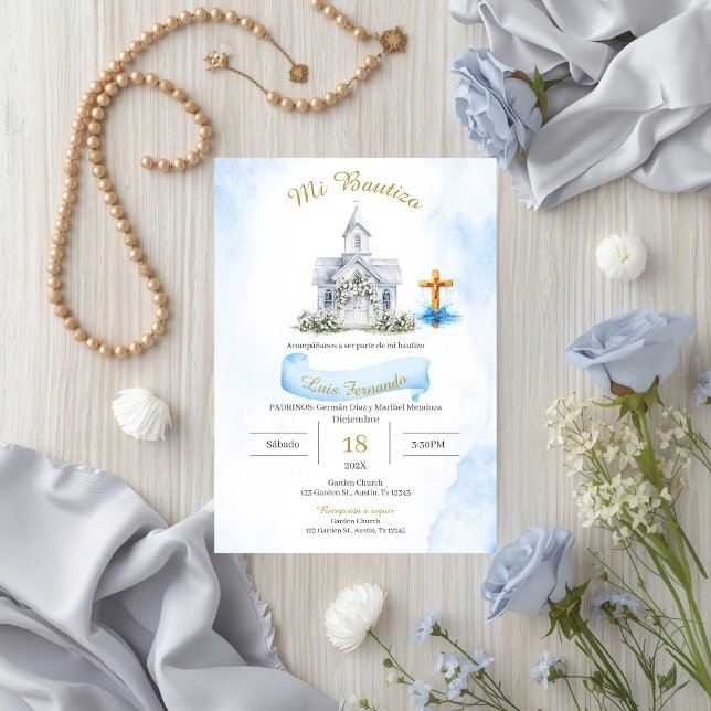Invitación Spanish Baptism Boy (Subido por el creador)